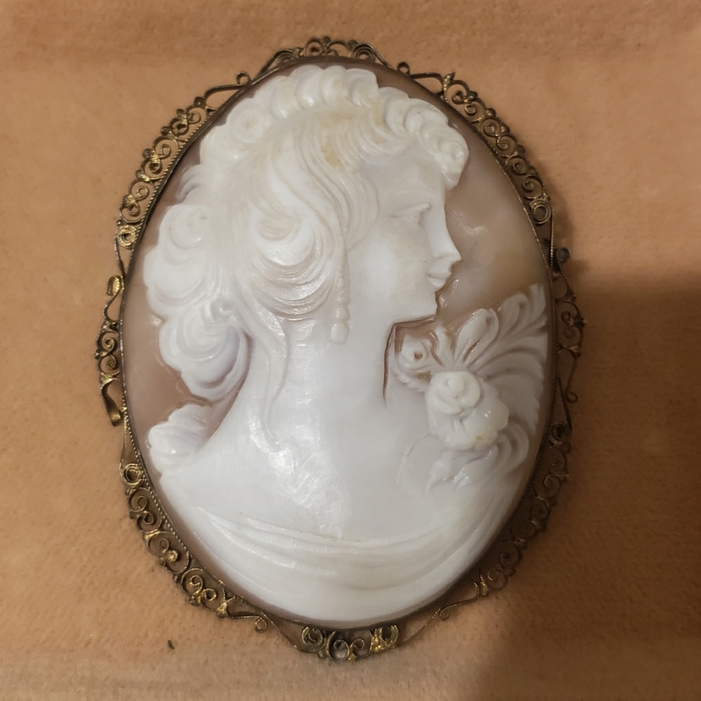 800 Antique Silver REAL SALADONX CAMEO brooch